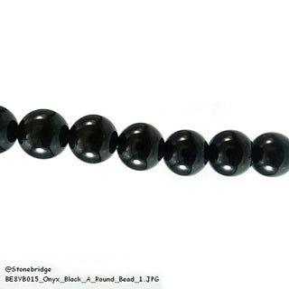 Black Onyx Bead Strand 15" - 8mm from Stonebridge Imports
