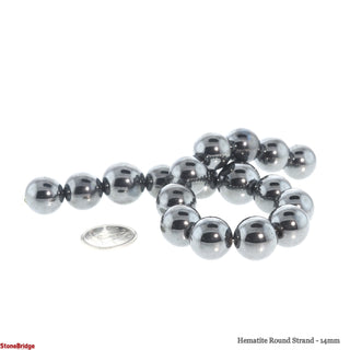 Hematite Bead Strand 15" - 14mm from Stonebridge Imports