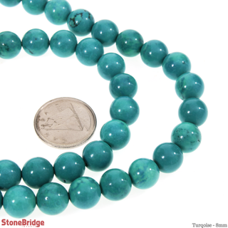 Turquoise Bead Strand (Enhanced) 15" - 8mm from Stonebridge Imports