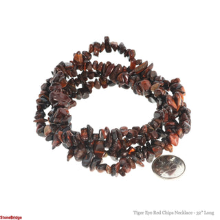 Red Tiger's Eye Bead Strand 32" - 5-8mm Chip from Stonebridge Imports
