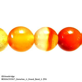 Carnelian A - Round Strand 15" - 8mm from Stonebridge Imports