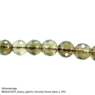 Smoky Quartz Bead Strand 15" - 8mm Faceted from Stonebridge Imports