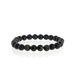 Obsidian Bead Bracelet 8mm Gold Sheen from Stonebridge Imports