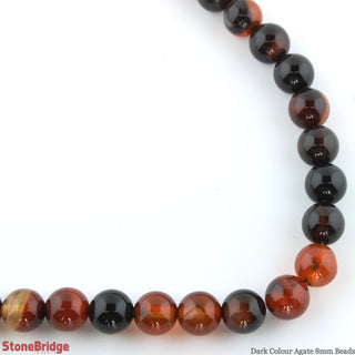 Red Agate Bead Strand (Enhanced) 15" - 8mm from Stonebridge Imports