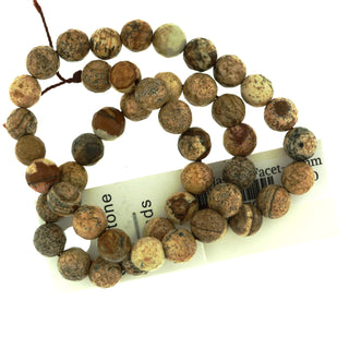 Picture Jasper Bead Strand 15" - 6mm Faceted from Stonebridge Imports