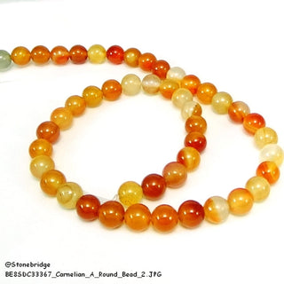 Carnelian A - Round Strand 15" - 8mm from Stonebridge Imports