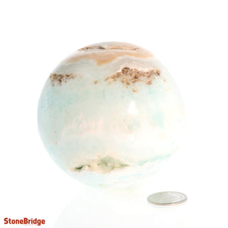 Caribbean Blue Calcite Sphere - Medium #3 - 2 3/4"    from Stonebridge Imports