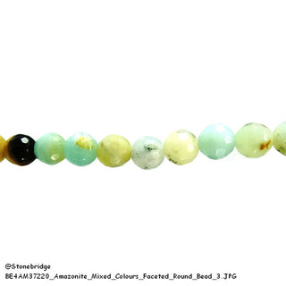 Multi-Colour Amazonite Bead Strand 15" - 4mm Faceted from Stonebridge Imports