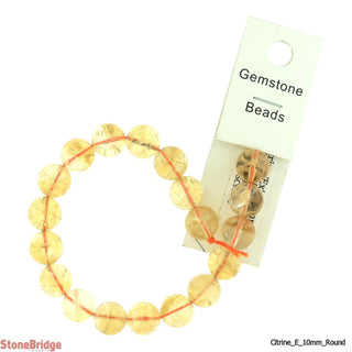 Citrine E Bead Strand (Enhanced) 7" - 10mm from Stonebridge Imports
