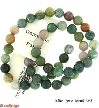 India Agate Bead Strand 15" - 8mm from Stonebridge Imports