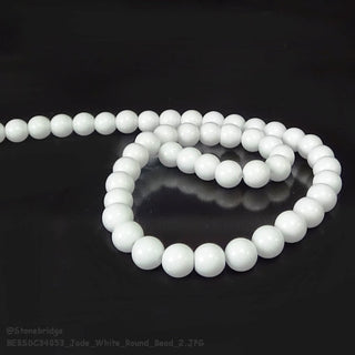 White Jade Bead Strand 15" - 6mm from Stonebridge Imports