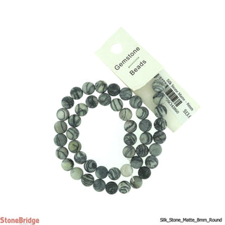 Silk Stone Bead Strand 15" - 8mm Matte from Stonebridge Imports
