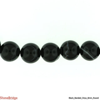 Banded Black Onyx Bead Strand from Stonebridge Imports