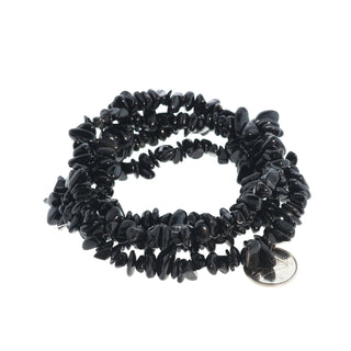 Black Tourmaline Bead Strand 32" - 5-8mm Chip from Stonebridge Imports
