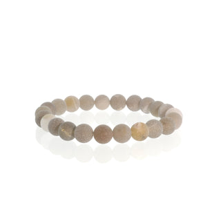 Agate Druzy Bead Bracelet 8mm Matte Natural   from Stonebridge Imports