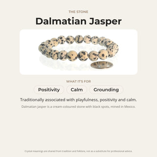 Dalmatian Jasper Matte Round Bracelet - 8mm from Stonebridge Imports