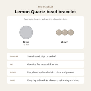 Lemon Quartz Round Bracelet - 8mm from Stonebridge Imports