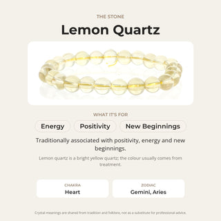 Lemon Quartz Round Bracelet - 8mm from Stonebridge Imports
