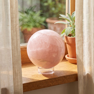 Rose Quartz Sphere Unique #105 - 4" from Stonebridge Imports