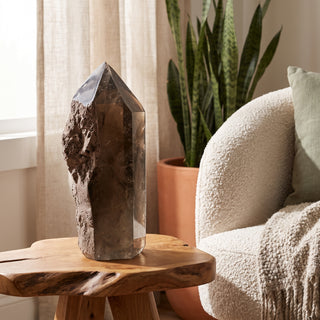 Smoky Quartz Cut Base, Polished Point Tower U#9 - 15 3/4" from Stonebridge Imports