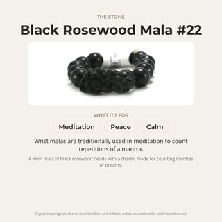 Mala Bracelet "Black Rosewood & Charm" #22 from Stonebridge Imports