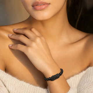Mala Bracelet "Black Rosewood & Charm" #22 from Stonebridge Imports
