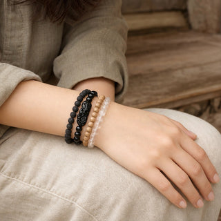 Mala Bracelet "Black Rosewood & Charm" #22 from Stonebridge Imports