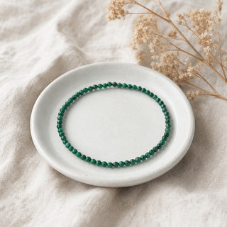 Malachite bead bracelet, lifestyle photo