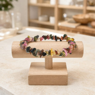 Multi-Colour Tourmaline bead bracelet, lifestyle photo