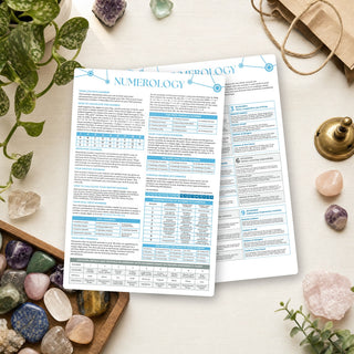 Numerology QuickStudy Guide front and back on a shop counter