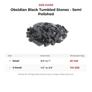Obsidian Black Tumbled Stones - Semi Polished from Stonebridge Imports