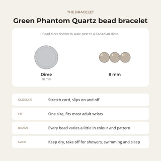 Phantom Quartz Green Round Bracelet - 8mm from Stonebridge Imports