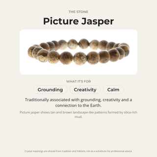 Picture Jasper stone card: what it is traditionally associated with, chakra and zodiac