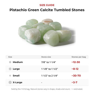 Pistachio Green Calcite Tumbled Stones from Stonebridge Imports