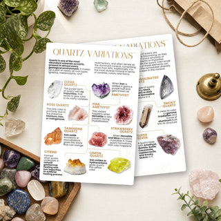 Quartz Variations QuickStudy Guide front and back on a shop counter
