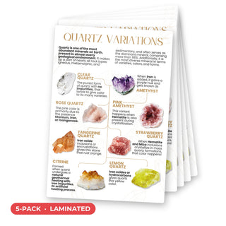 Quartz Variations QuickStudy Guide laminated 5-pack, double-sided 160 x 240 mm