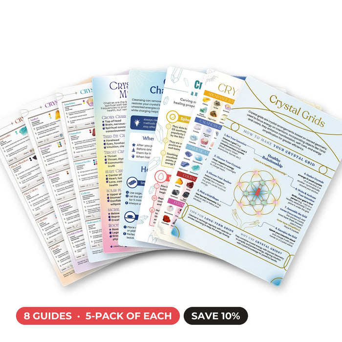 QuickStudy Guide 2.0 - Crystal Shop Essentials Bundle (Hardcopy 5-packs)