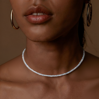 Rainbow Moonstone Bead Necklace - 2-3mm from Stonebridge Imports