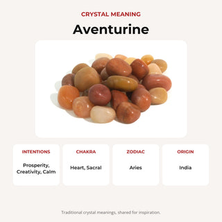 Red Aventurine Tumbled Stones - India crystal meaning: intentions, chakras, zodiac and origin