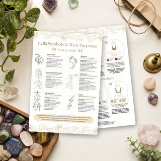 Reiki QuickStudy Guide front and back on a shop counter