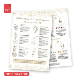 Reiki QuickStudy Guide print-ready PDF, front and back
