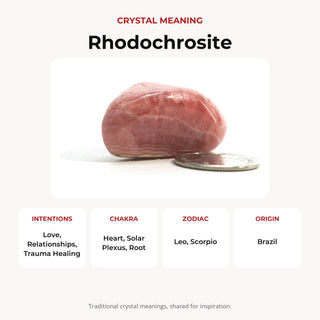 Rhodochrosite E Tumbled Stones #1 crystal meaning: intentions, chakras, zodiac and origin