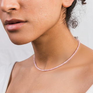 Rose Quartz Bead Necklace - 2-3mm from Stonebridge Imports