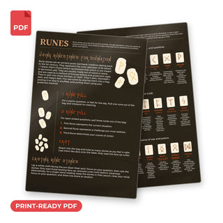 Runes QuickStudy Guide print-ready PDF, front and back