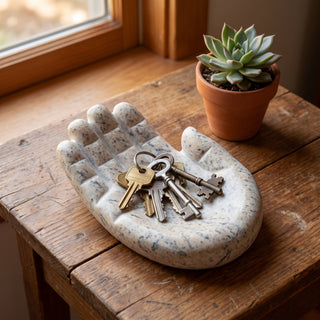 Hand Dish Sculpture - on an entry table