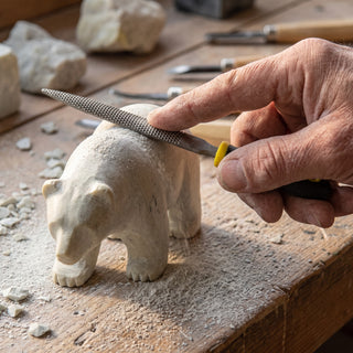 Mini Carving Rasp - in use on soapstone