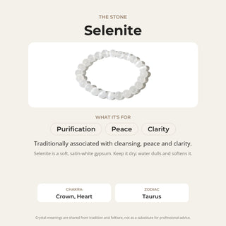 Selenite Round Bracelet - 8mm from Stonebridge Imports