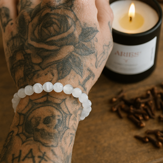 Selenite Round Bracelet - 8mm from Stonebridge Imports