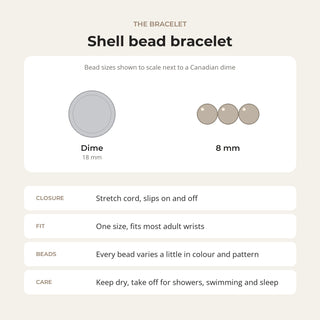 Shell Round Bracelet - 8mm from Stonebridge Imports