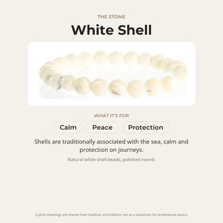 Shell White Round Bracelet - 8mm from Stonebridge Imports